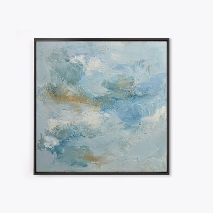 Calming Blue Abstract Framed Canvas Print, Medical Office Art, Nurse Wall Art, Office Decor, Abstract Art, Calm, Room Decor, MOA-1x1-1