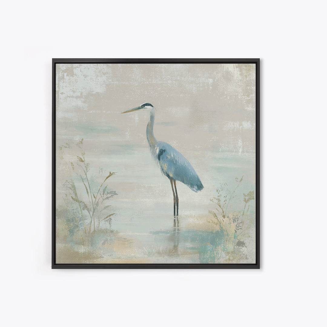 Blue Heron Standing Canvas Print, Medical Office Art, Educational Poster, Office Decor, Fine Art, Calm, Fine Art Print, MOA-1x1-14