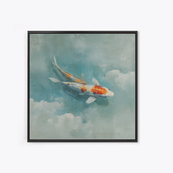 Calm Koi Fish Swimming Through Clear Water Canvas Print, Medical Office Art, Brain Poster, Office Decor, Oil Painting, Calm, MOA-1x1-22