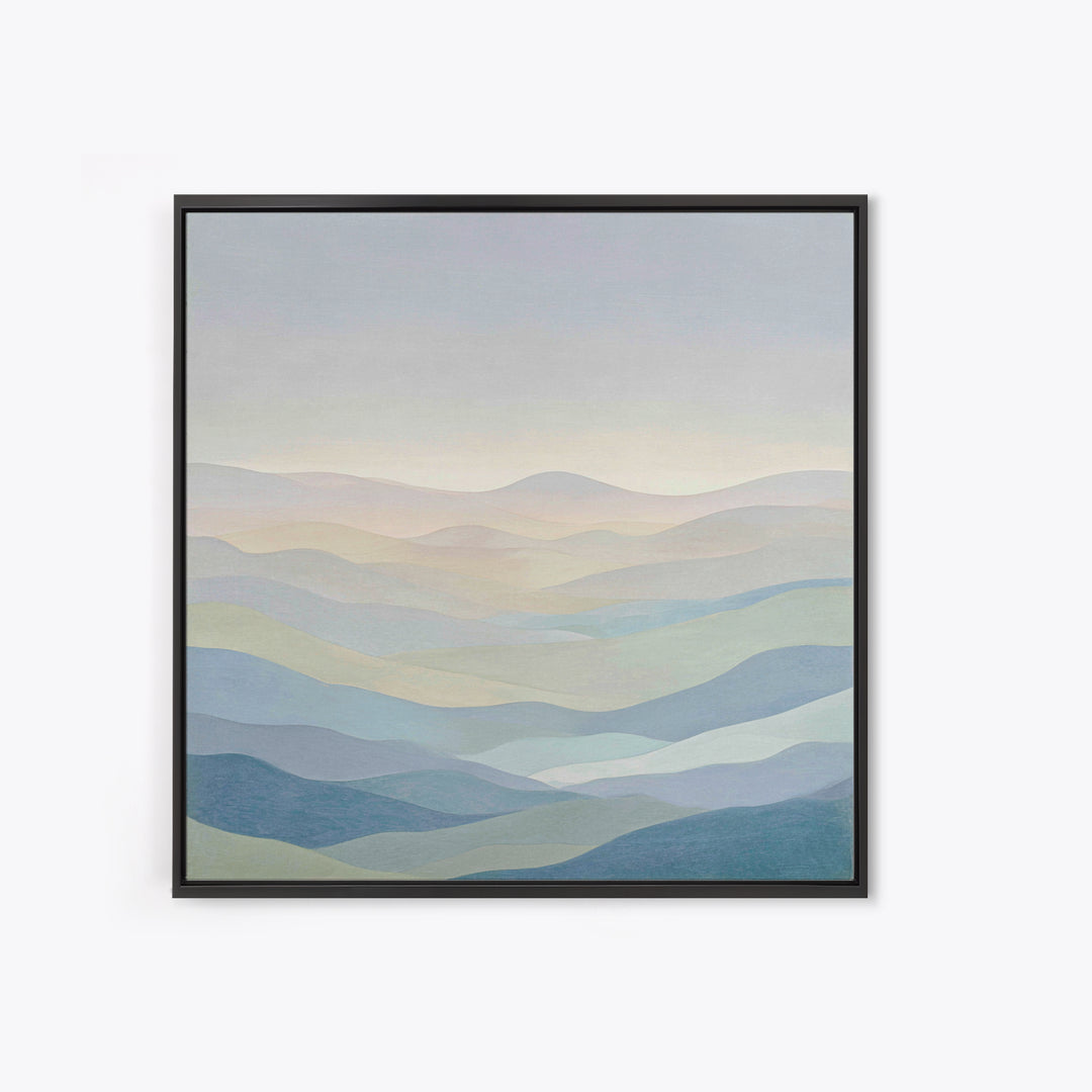 Minimal Sunrise over Rounded Hills Canvas Print, Medical Office Art, Minimalist Art, Office Decor, Calm, Educational Poster, MOA-1x1-23