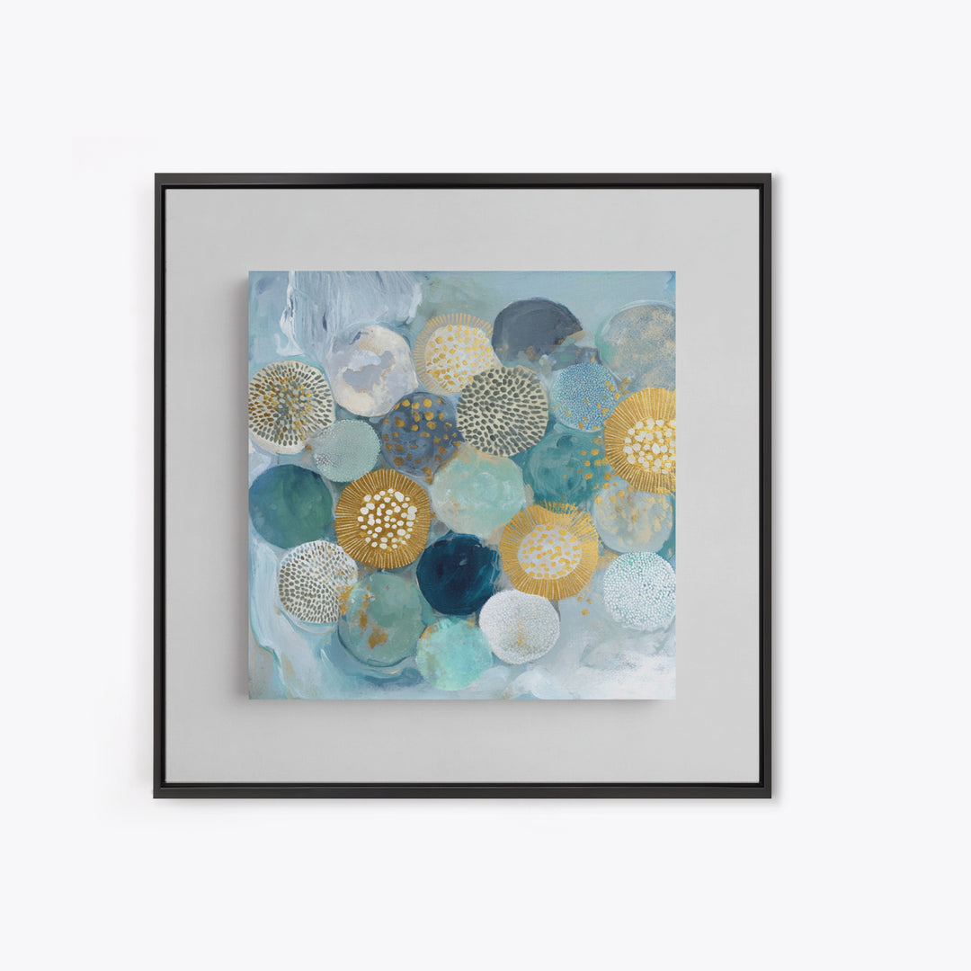 Abstract Cells and Circles as Soothing Pattern Framed Canvas Print, Medical Office Art, Fine Art Print, Office Decor, MOA-1x1-29