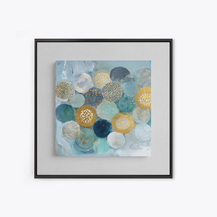 Abstract Cells and Circles as Soothing Pattern Framed Canvas Print, Medical Office Art, Fine Art Print, Office Decor, MOA-1x1-29