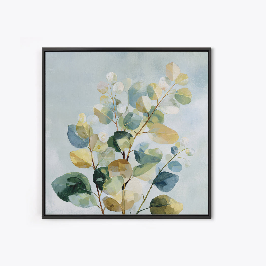 Botanical Eucalyptus Branch Canvas Print, Medical Office Art, Teal Wall Art, Office Decor, Fine Art, Calm, Anatomy Art, MOA-1x1-3