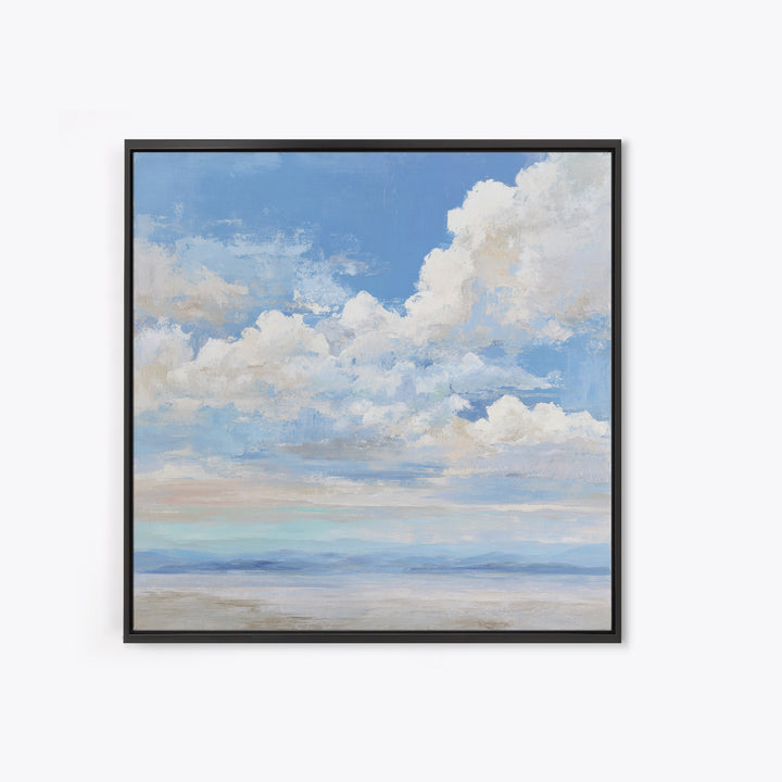 Sky and Cloud Scene Framed Canvas Print, Medical Office Art, Statement Artwork, Office Decor, Abstract Art, Calm, Digital Art, MOA-1x1-33