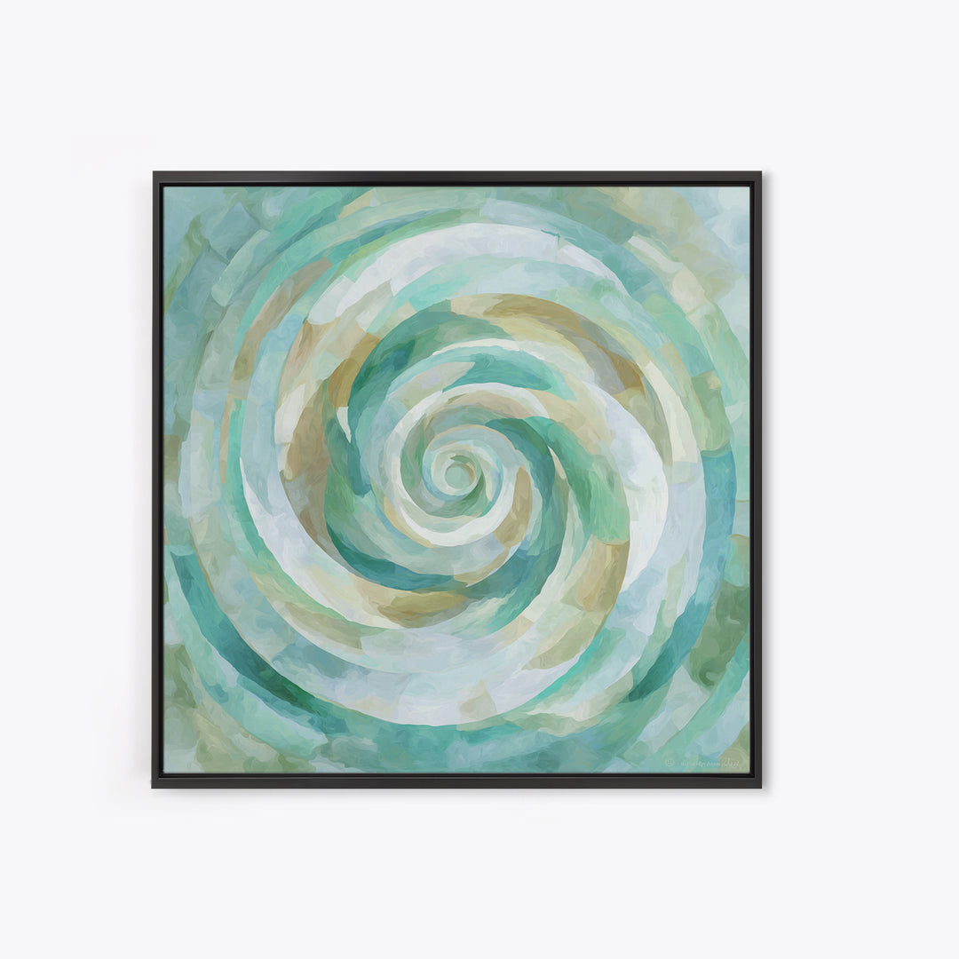 Abstract Healing Spiral Framed Canvas Print, Medical Office Art, Healthcare Wall Art, Office Decor, Abstract Art, Calm, MOA-1x1-39