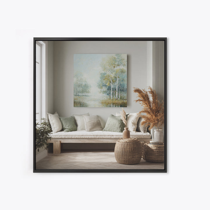 Gentle Forest Path Framed Canvas Print, Medical Office Art, Gallery Decor, Office Decor, Oil Painting, Calm, Contemporary Art, MOA-1x1-41