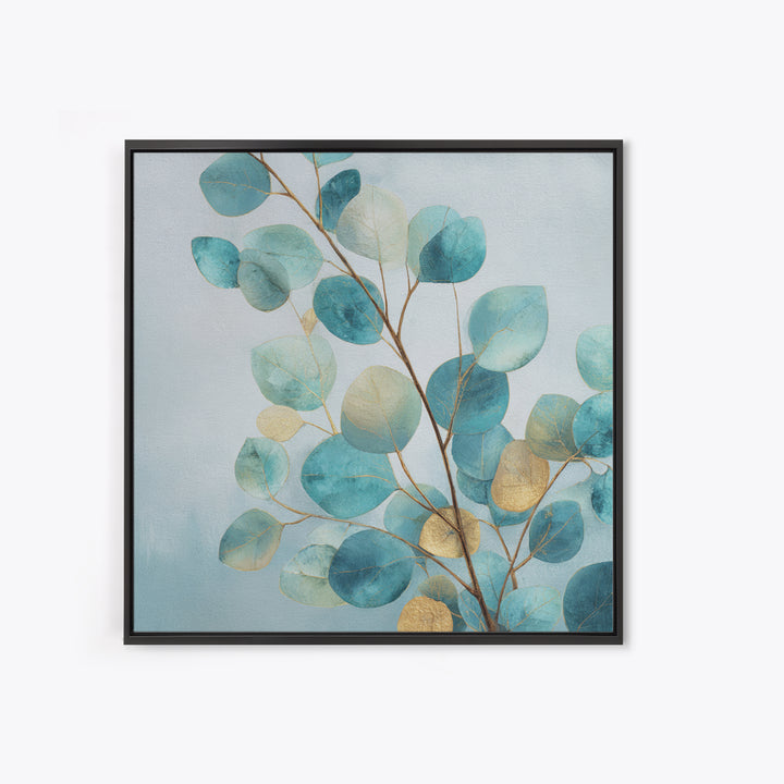 Botanical Eucalyptus Branch Framed Canvas Print, Medical Office Art, Nurse Wall Art, Office Decor, Watercolor Art, Calm, MOA-1x1-51