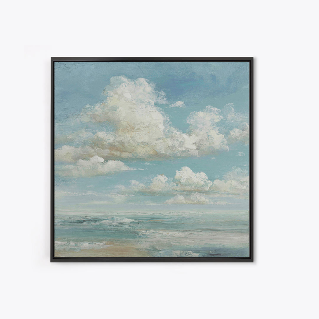 Sky and Cloud Scene Framed Canvas Print, Medical Office Art, Statement Artwork, Office Decor, Abstract Art, Calm, Digital Art, MOA-1x1-57