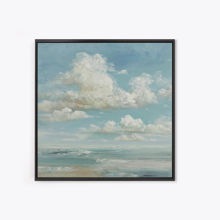 Sky and Cloud Scene Framed Canvas Print, Medical Office Art, Statement Artwork, Office Decor, Abstract Art, Calm, Digital Art, MOA-1x1-57