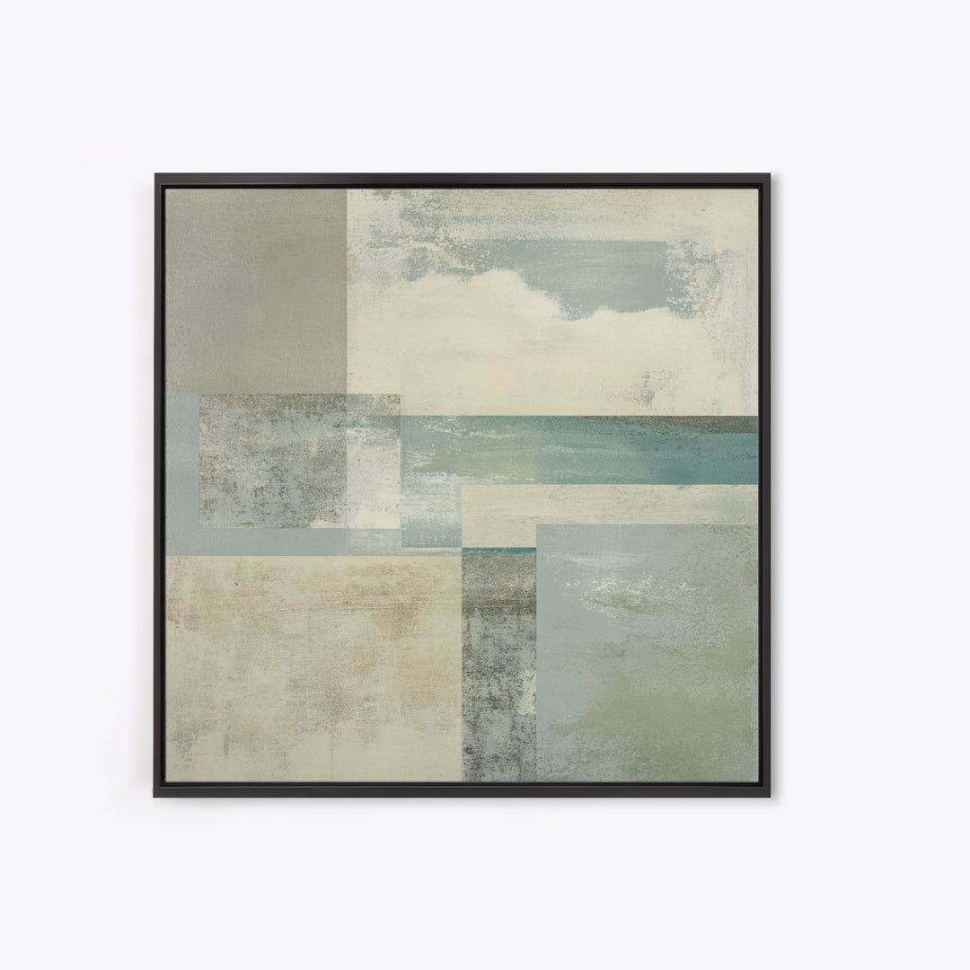 Clean Geometric Composition Framed Canvas Print, Medical Office Art, Biology Art, Office Decor, Abstract Art, Calm, Art Print, MOA-1x1-58
