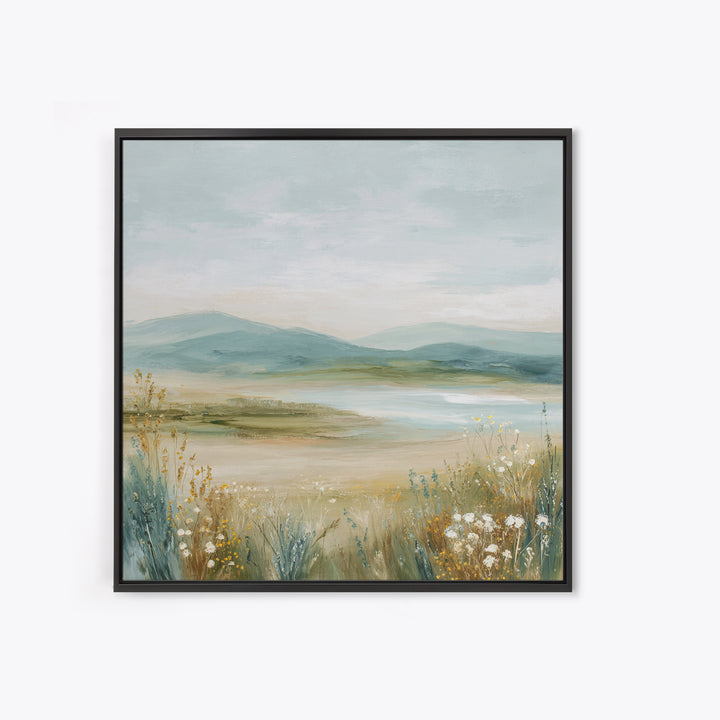 Sunlit Meadow with Wildflowers and Calm Mood Canvas Print, Medical Office Art, Anatomy Poster, Office Decor, Fine Art, Calm, MOA-1x1-60
