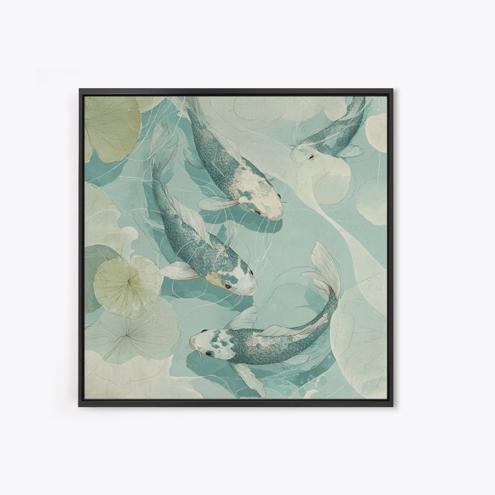 Calm Koi Fish Swimming Through Clear Water Framed Canvas Print, Medical Office Art, Brain Art, Office Decor, Fine Art, Calm, MOA-1x1-70