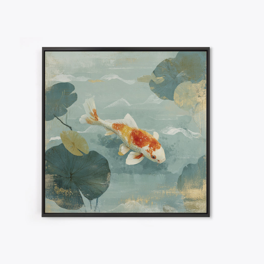 Calm Koi Fish Swimming Through Clear Water Canvas Print, Medical Office Art, Neuroscience Art, Office Decor, Fine Art, Calm, MOA-1x1-94