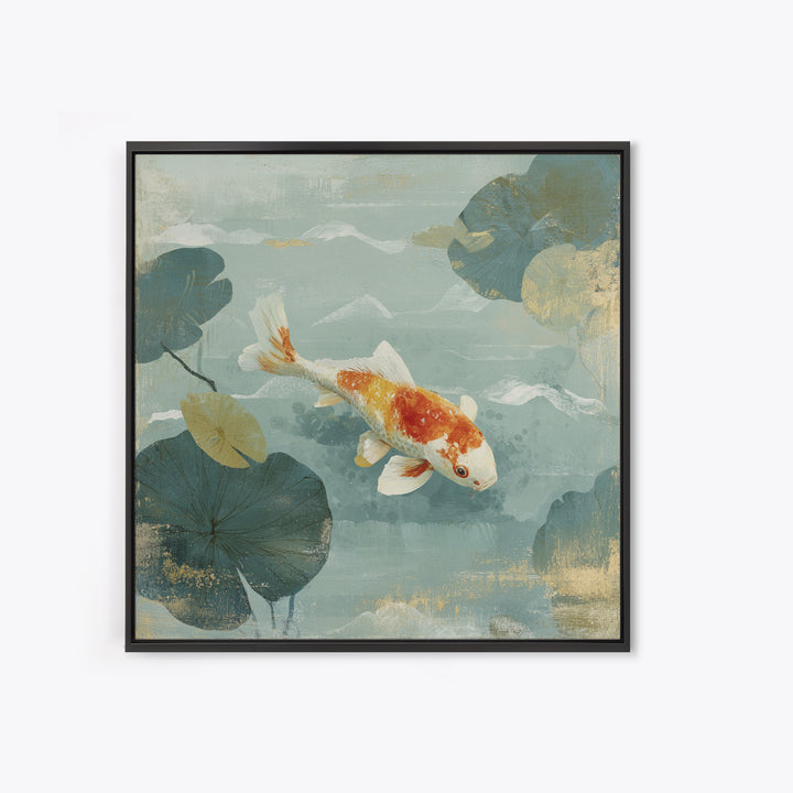 Calm Koi Fish Swimming Through Clear Water Canvas Print, Medical Office Art, Neuroscience Art, Office Decor, Fine Art, Calm, MOA-1x1-94