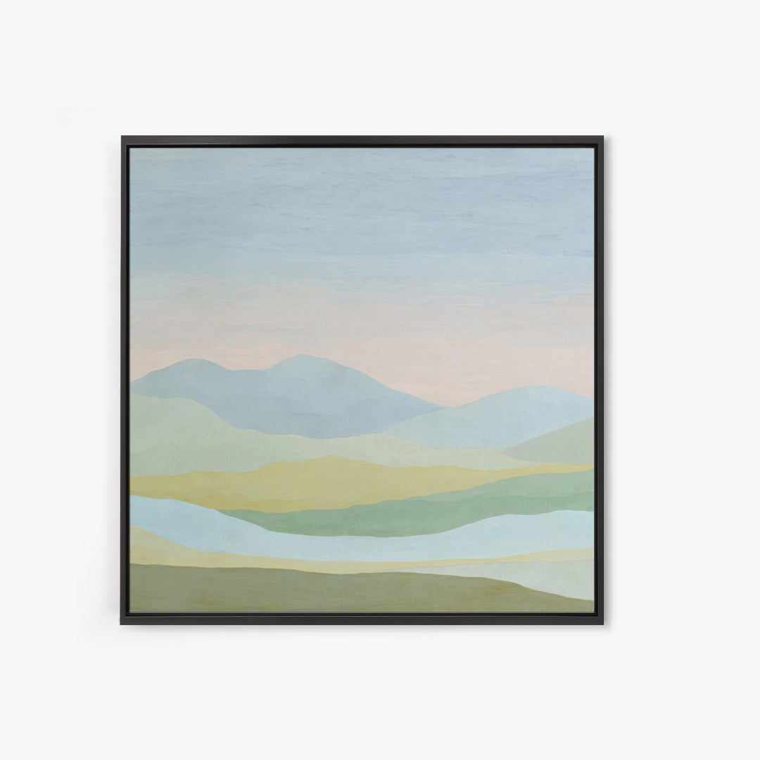 Minimal Sunrise over Rounded Hills Canvas Print, Medical Office Art, Neutral Decor, Office Decor, Fine Art, Calm, Wall Art, MOA-1x1-95
