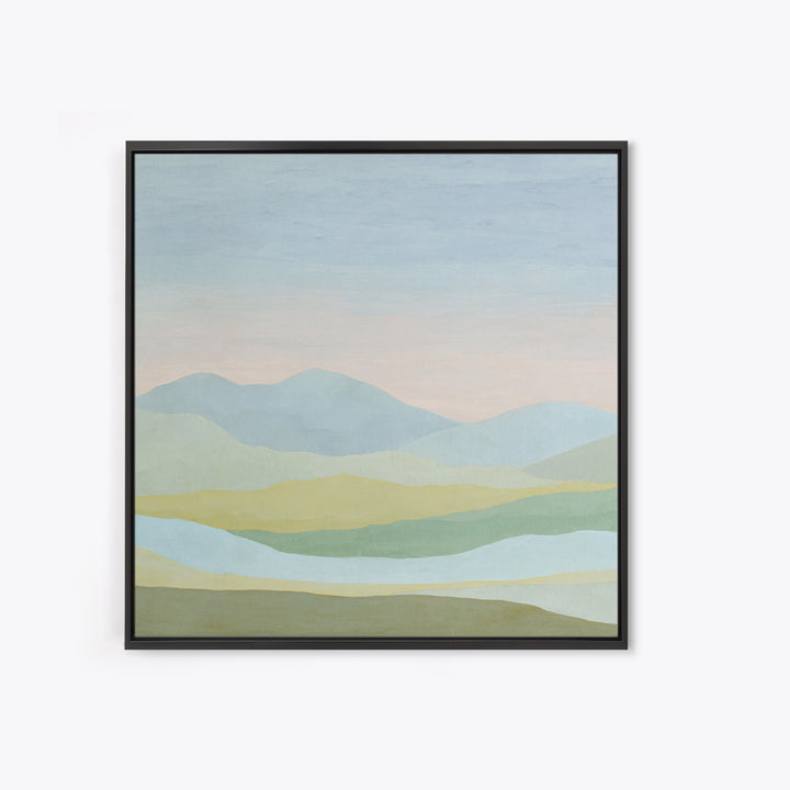 Minimal Sunrise over Rounded Hills Canvas Print, Medical Office Art, Neutral Decor, Office Decor, Fine Art, Calm, Wall Art, MOA-1x1-95