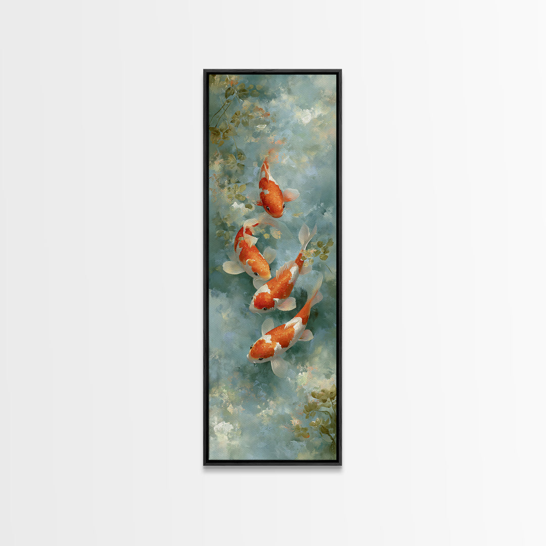 Calm Koi Fish Swimming Through Clear Water Canvas Print, Medical Office Art, Medical Wall Art, Office Decor, Fine Art, Calm, MOA-1x3-10