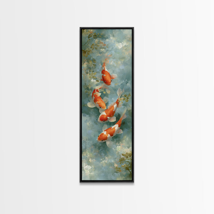 Calm Koi Fish Swimming Through Clear Water Canvas Print, Medical Office Art, Medical Wall Art, Office Decor, Fine Art, Calm, MOA-1x3-10