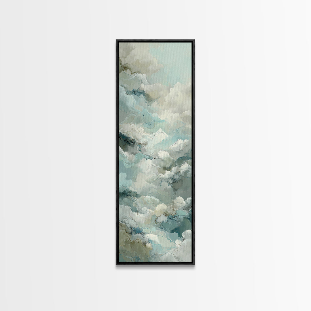 Calming Blue Abstract Canvas Print, Medical Office Art, Statement Artwork, Office Decor, Fine Art, Calm, Digital Art, MOA-1x3-37
