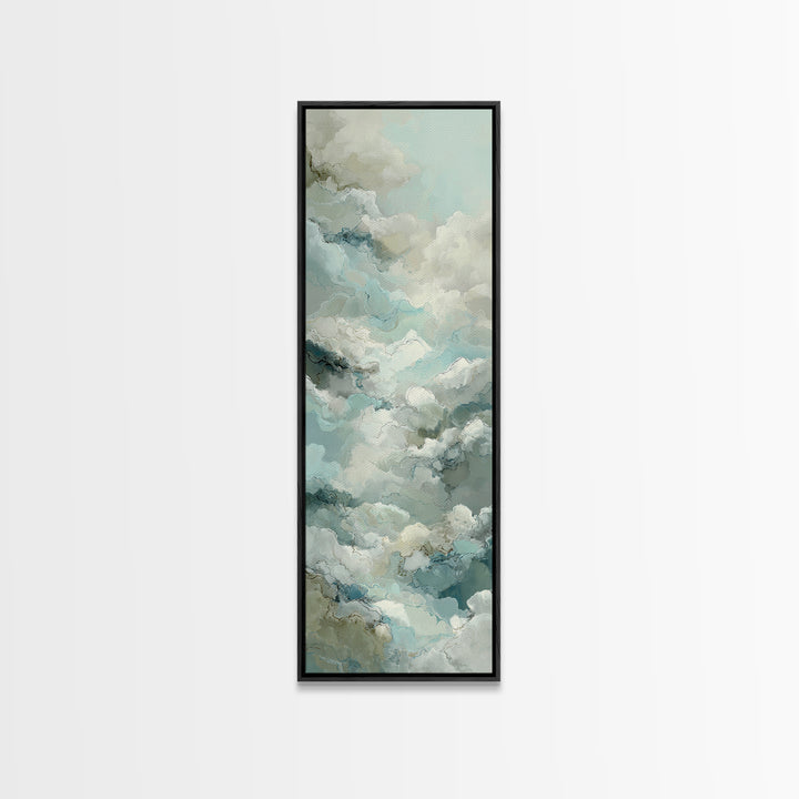 Calming Blue Abstract Canvas Print, Medical Office Art, Statement Artwork, Office Decor, Fine Art, Calm, Digital Art, MOA-1x3-37