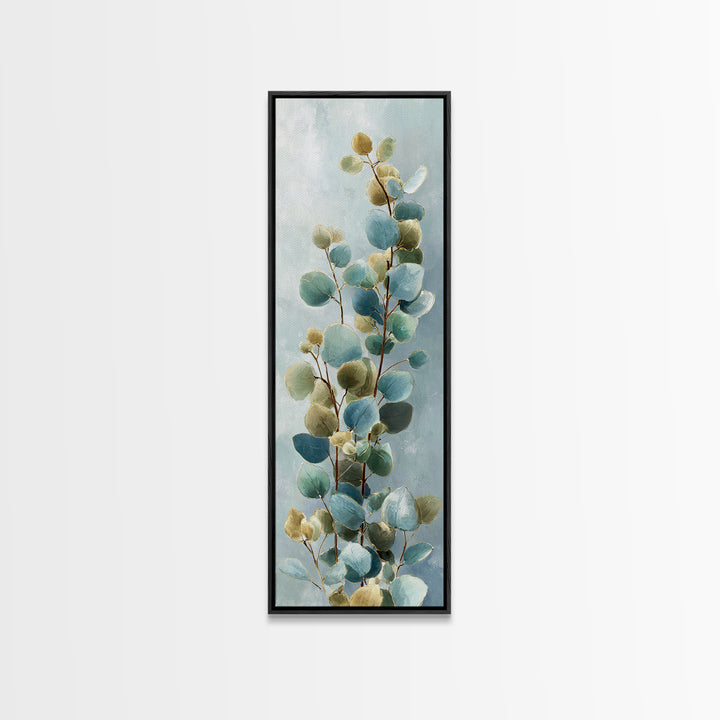 Botanical Eucalyptus Branch Canvas Print, Medical Office Art, Printable Art, Office Decor, Oil Painting, Calm, Medical Wall Art, MOA-1x3-39
