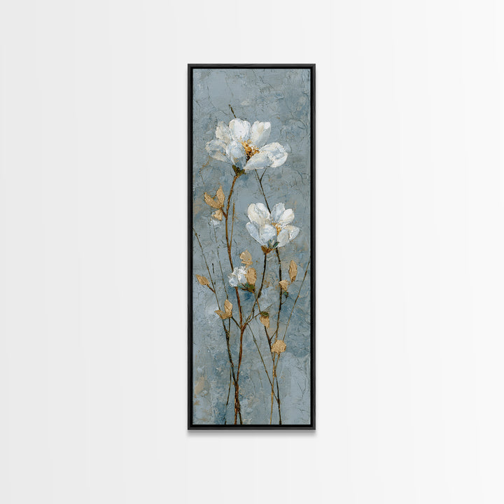 White Orchid on Gray Stone Surface Canvas Print, Medical Office Art, Nurse Wall Art, Office Decor, Fine Art, Calm, Room Decor, MOA-1x3-42