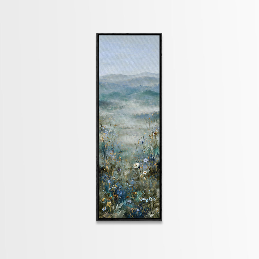 Sunlit Meadow with Wildflowers and Calm Mood Canvas Print, Medical Office Art, Wall Art, Office Decor, Watercolor Art, Calm, MOA-1x3-48