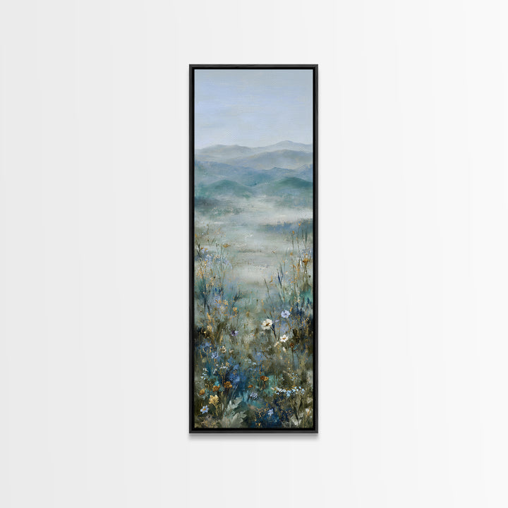 Sunlit Meadow with Wildflowers and Calm Mood Canvas Print, Medical Office Art, Wall Art, Office Decor, Watercolor Art, Calm, MOA-1x3-48