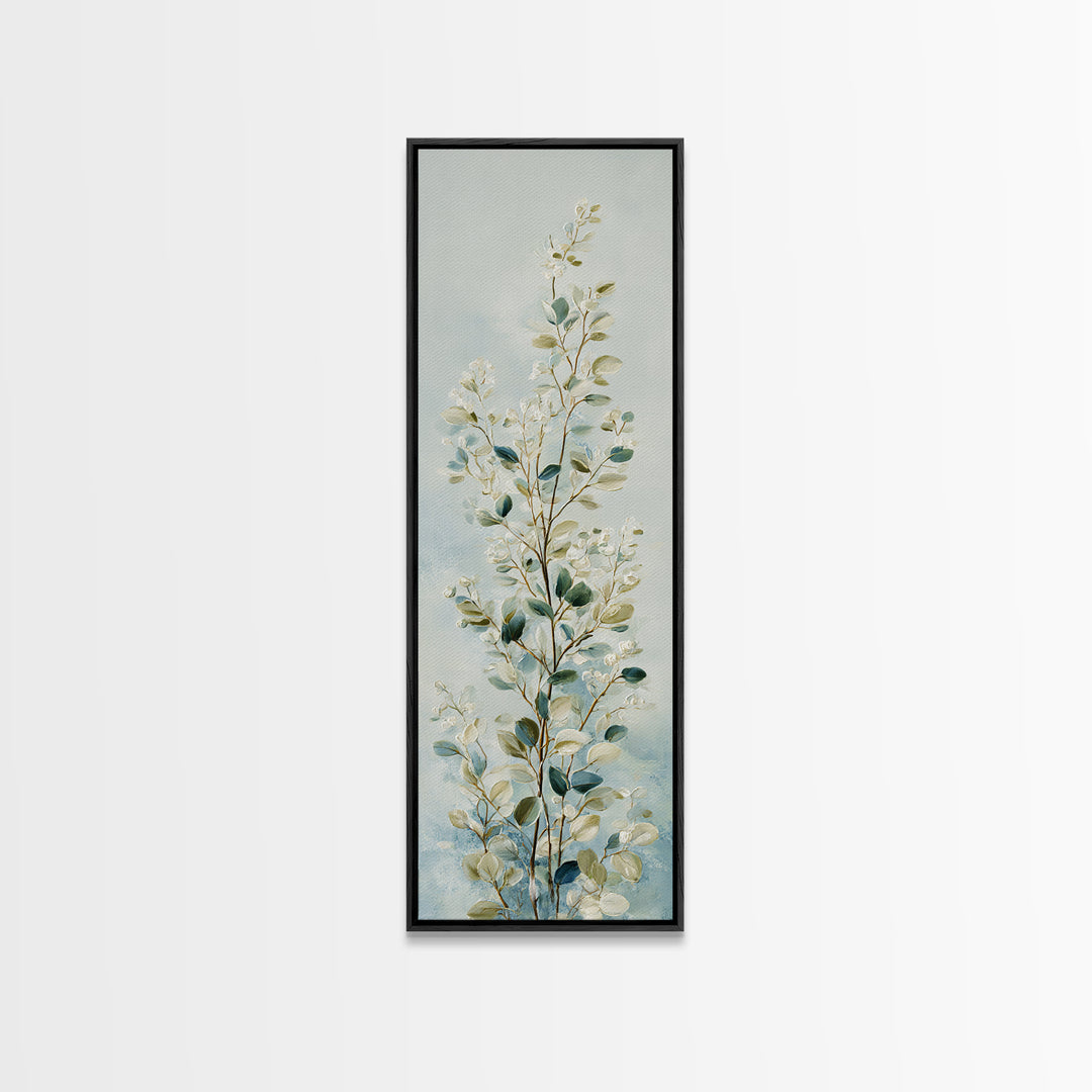 Botanical Eucalyptus Branch Canvas Print, Medical Office Art, Healthcare Wall Art, Office Decor, Watercolor Art, Calm, MOA-1x3-63