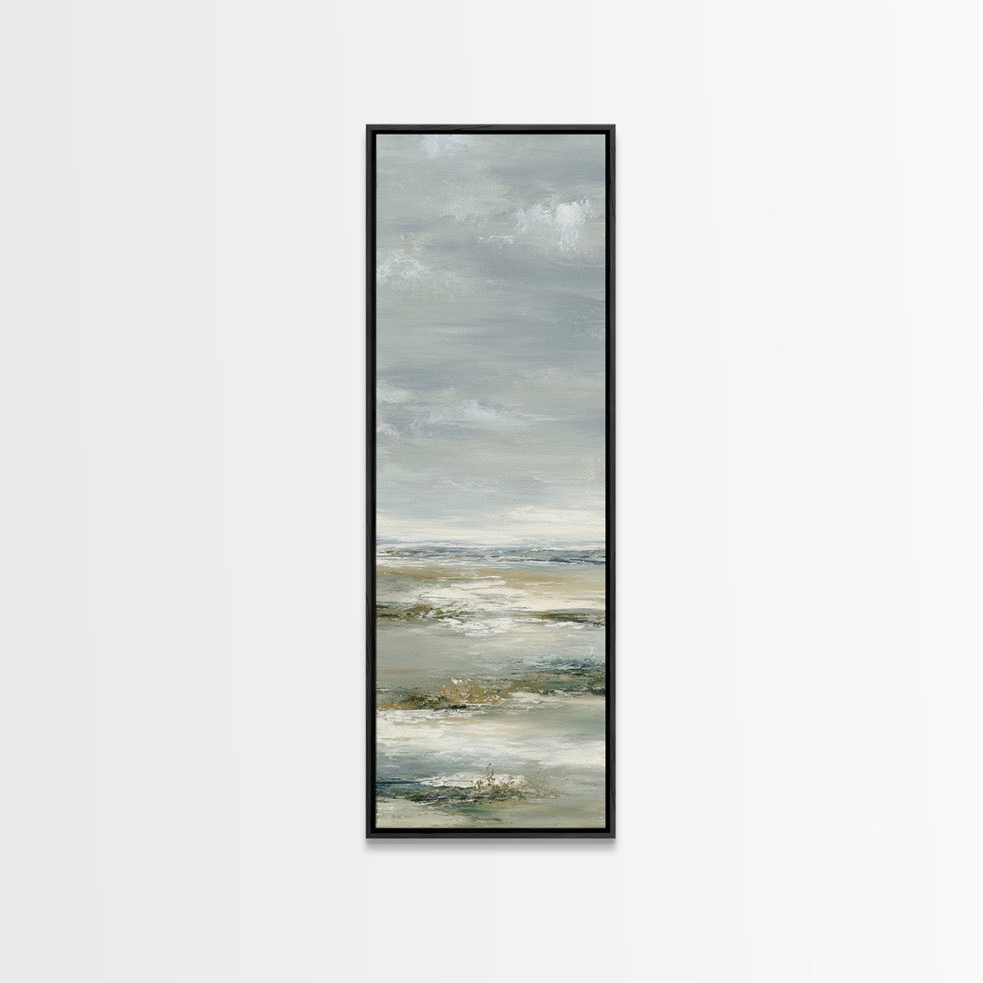 Peaceful Ocean Horizon Framed Canvas Print, Medical Office Art, Teal Wall Art, Office Decor, Fine Art, Calm, Anatomy Art, MOA-1x3-64