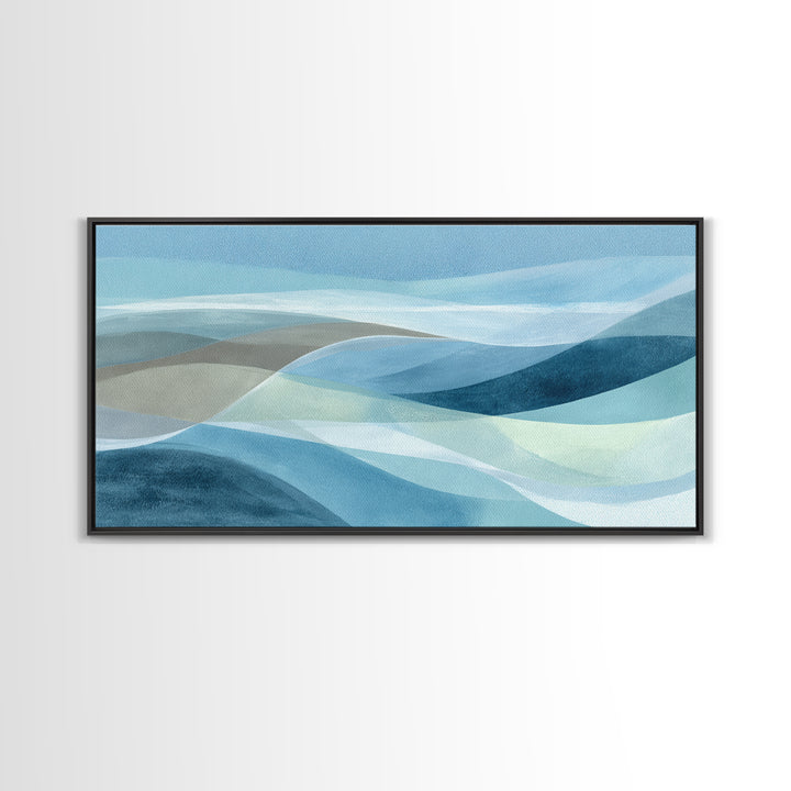 Calming Blue Abstract Canvas Print, Medical Office Art, Wall Art, Office Decor, Fine Art, Calm, Printable Card, Medical Art, MOA-2x1-21
