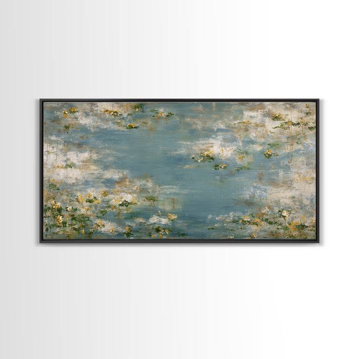 Sunlit Meadow with Wildflowers and Calm Mood Canvas Print, Medical Office Art, Office Decor, Watercolor Art, Calm, MOA-2x1-32
