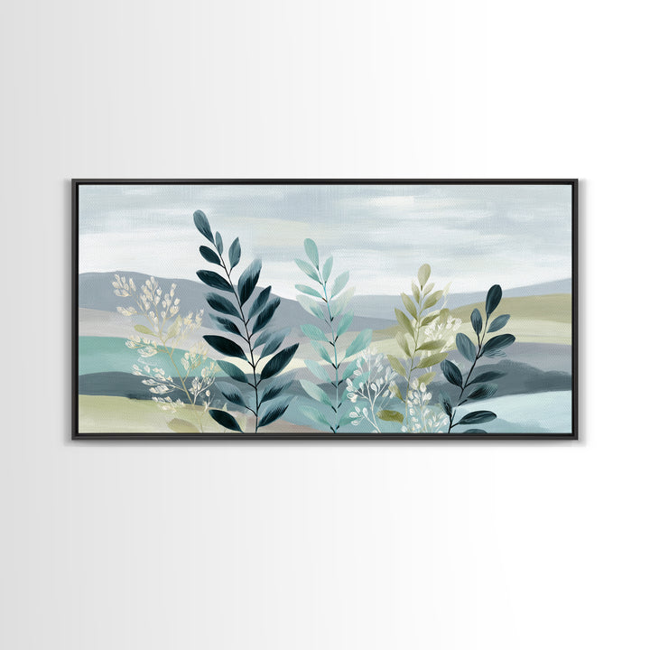 Minimal Green Fern Specimen Canvas Print, Medical Office Art, Printable Wall Art, Office Decor, Calm, Anatomy Wall Art, MOA-2x1-52