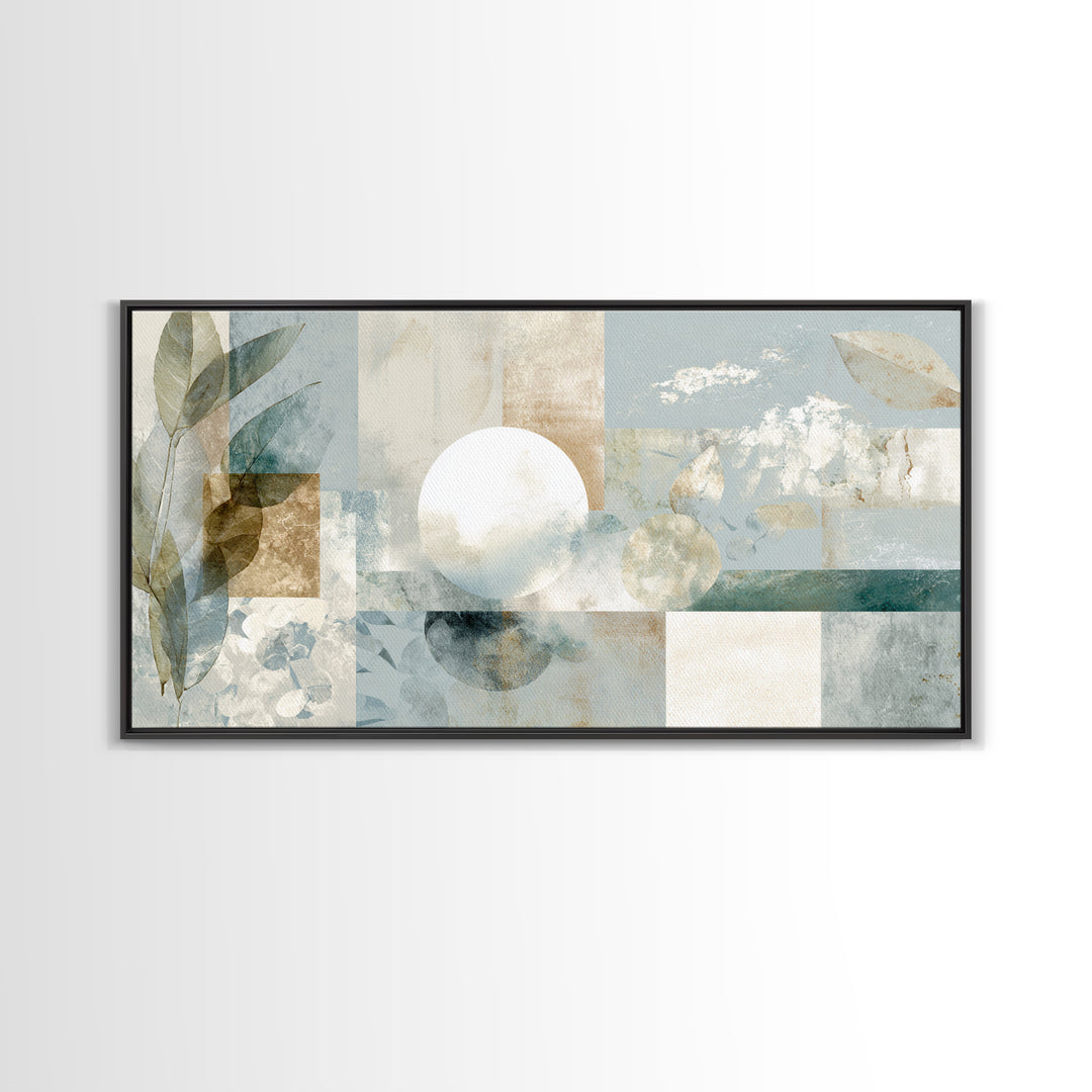 Clean Geometric Composition Framed Canvas Print, Medical Office Art, Luxury Decor, Office Decor, Calm, Digital Wall Art, MOA-2x1-6
