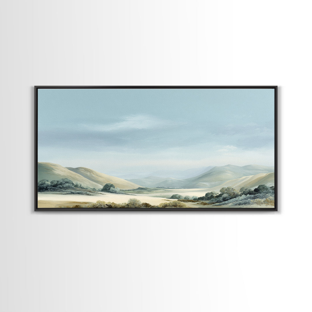Large Neutral Landscape Framed Canvas Print, Medical Office Art, Digital Wall Art, Office Decor, Calm, Healthcare Wall Art, MOA-2x1-60