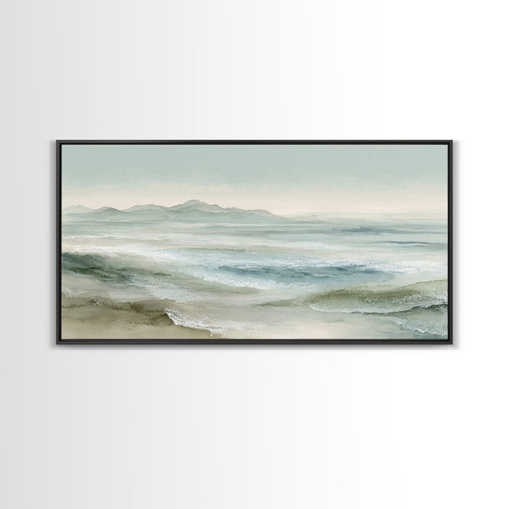 Coastal Shells and Water Study Canvas Print, Medical Office Art, Printable Art, Office Decor, Fine Art, Calm, Medical Wall Art, MOA-2x1-64