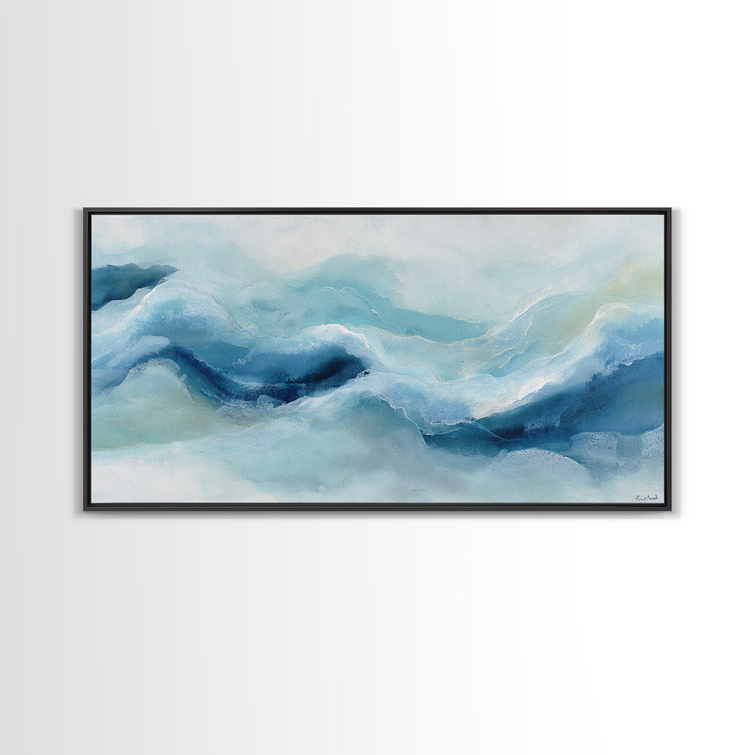 Calming Blue Abstract Canvas Print, Medical Office Art, Animal Art, Office Decor, Abstract Art, Calm, Heart Anatomy Print, MOA-2x1-69