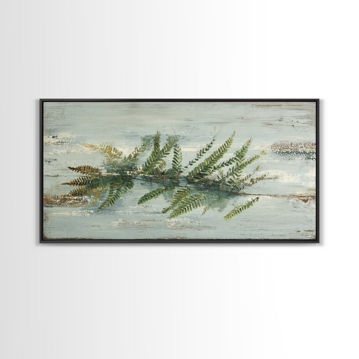 Minimal Green Fern Specimen Canvas Print, Medical Office Art, Medical Decor, Office Decor, Fine Art, Calm, Science Art, MOA-2x1-76