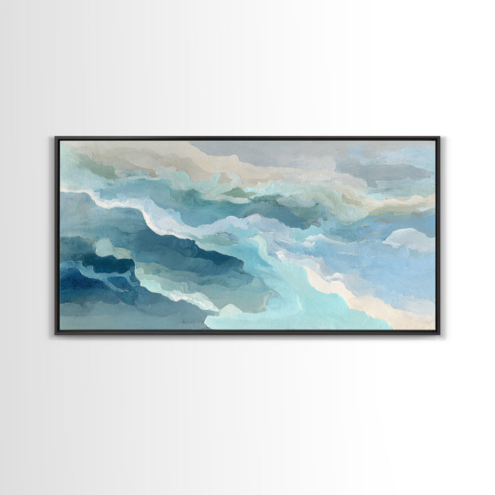 Calming Blue Abstract Canvas Print, Medical Office Art, Animal Art, Office Decor, Abstract Art, Calm, Heart Anatomy Print, MOA-2x1-93