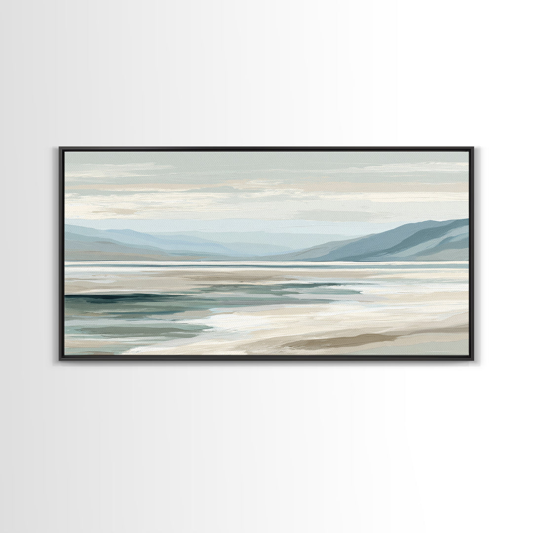 Peaceful Ocean Horizon Framed Canvas Print, Medical Office Art, Anatomy Poster, Office Decor, Fine Art, Calm, Modern Decor, MOA-2x1-96