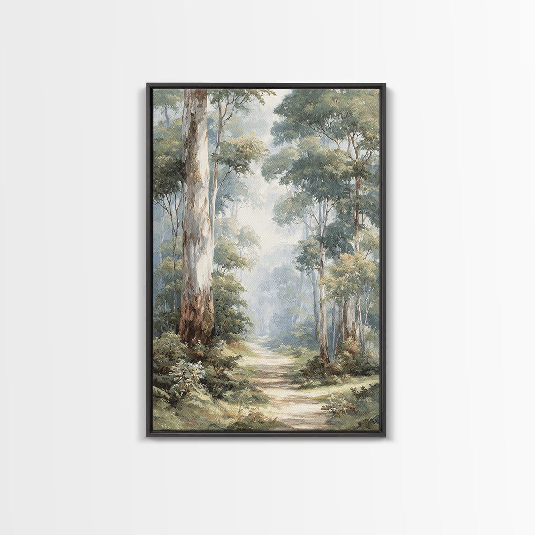 Gentle Forest Path Framed Canvas Print, Medical Office Art, Wall Art, Office Decor, Oil Painting, Calm, Printable Card, MOA-2x3-1