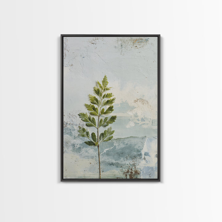 Minimal Green Fern Specimen Canvas Print, Medical Office Art, Anatomy Art, Office Decor, Fine Art, Calm, Statement Artwork, MOA-2x3-16