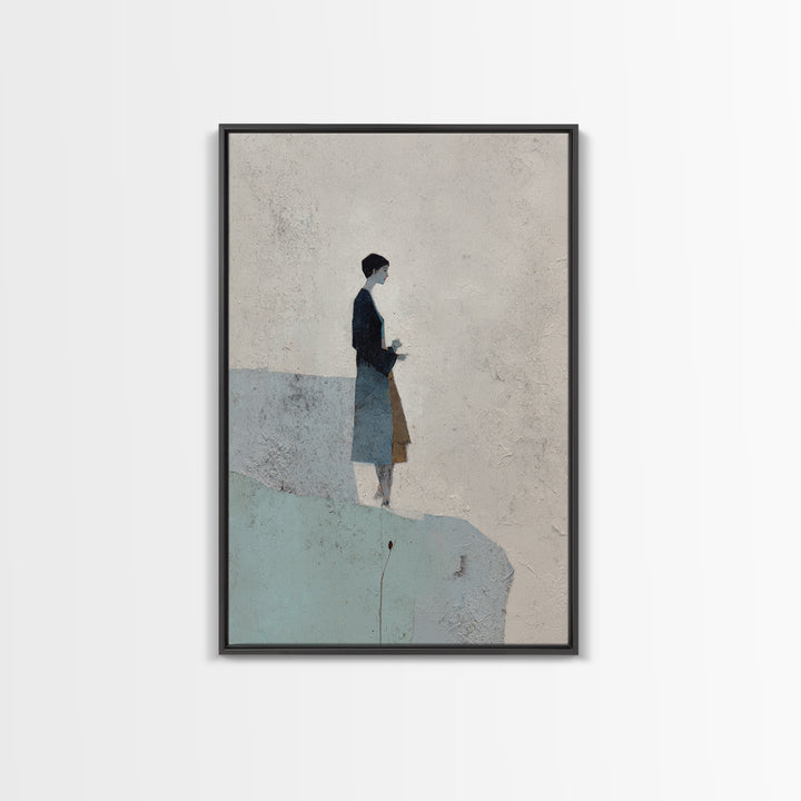 Simple Line Figure Framed Canvas Print, Medical Office Art, Boho Decor, Office Decor, Fine Art, Calm, Printable Wall Art, MOA-2x3-2