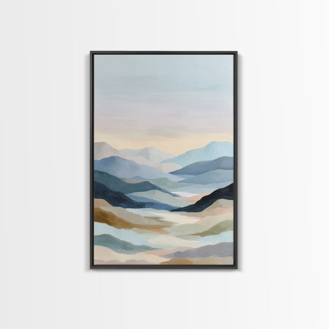 Minimal Sunrise over Rounded Hills Canvas Print, Medical Office Art, Statement Artwork, Office Decor, Fine Art, Calm, MOA-2x3-31