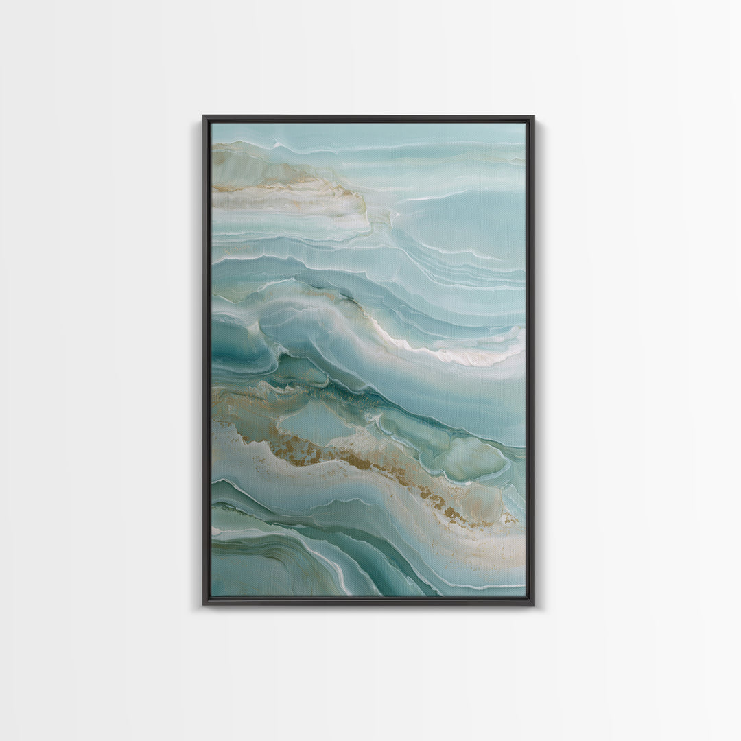 Calming Blue Abstract Framed Canvas Print, Medical Office Art, Medical Student Gift, Office Decor, Abstract Art, Calm, MOA-2x3-33