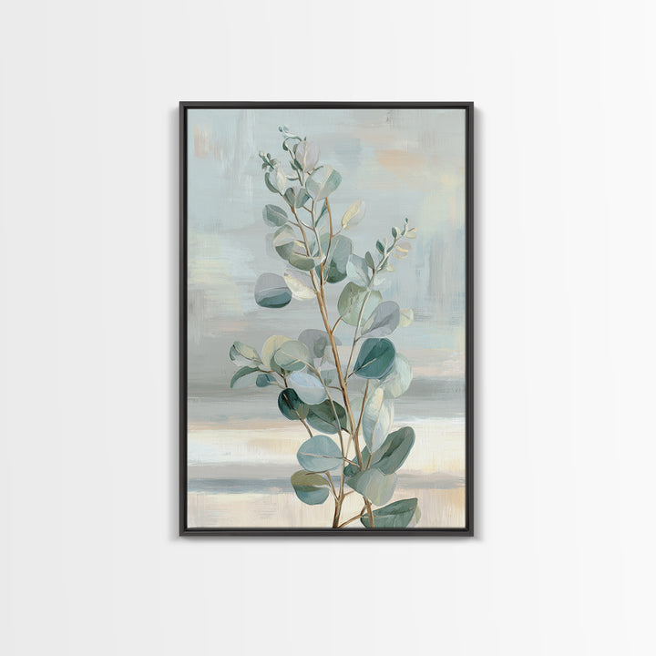 Botanical Eucalyptus Branch Canvas Print, Medical Office Art, Office Decor, Watercolor Art, Calm, Teal Wall Art, MOA-2x3-35