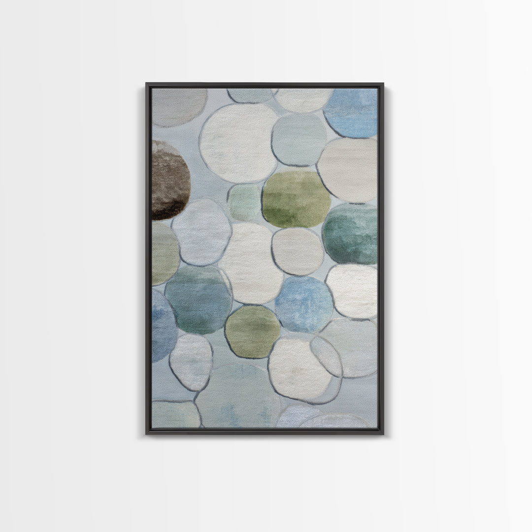 Abstract Cells and Circles as Soothing Pattern Framed Canvas Print, Medical Office Art, Digital Art, Office Decor, Abstract Art, MOA-2x3-37