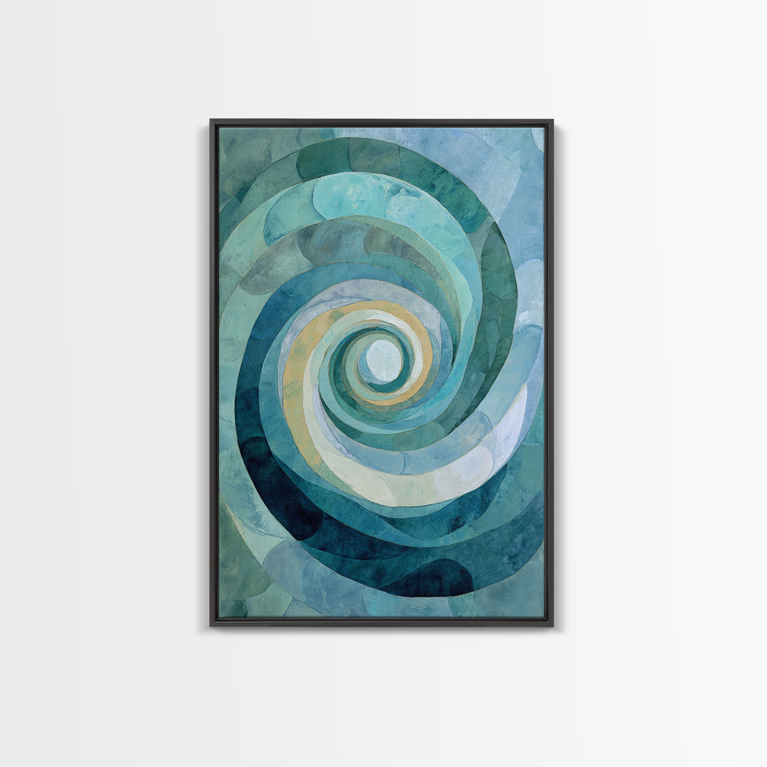 Abstract Healing Spiral Framed Canvas Print, Medical Office Art, Wall Art, Office Decor, Fine Art, Calm, Printable Card, MOA-2x3-47