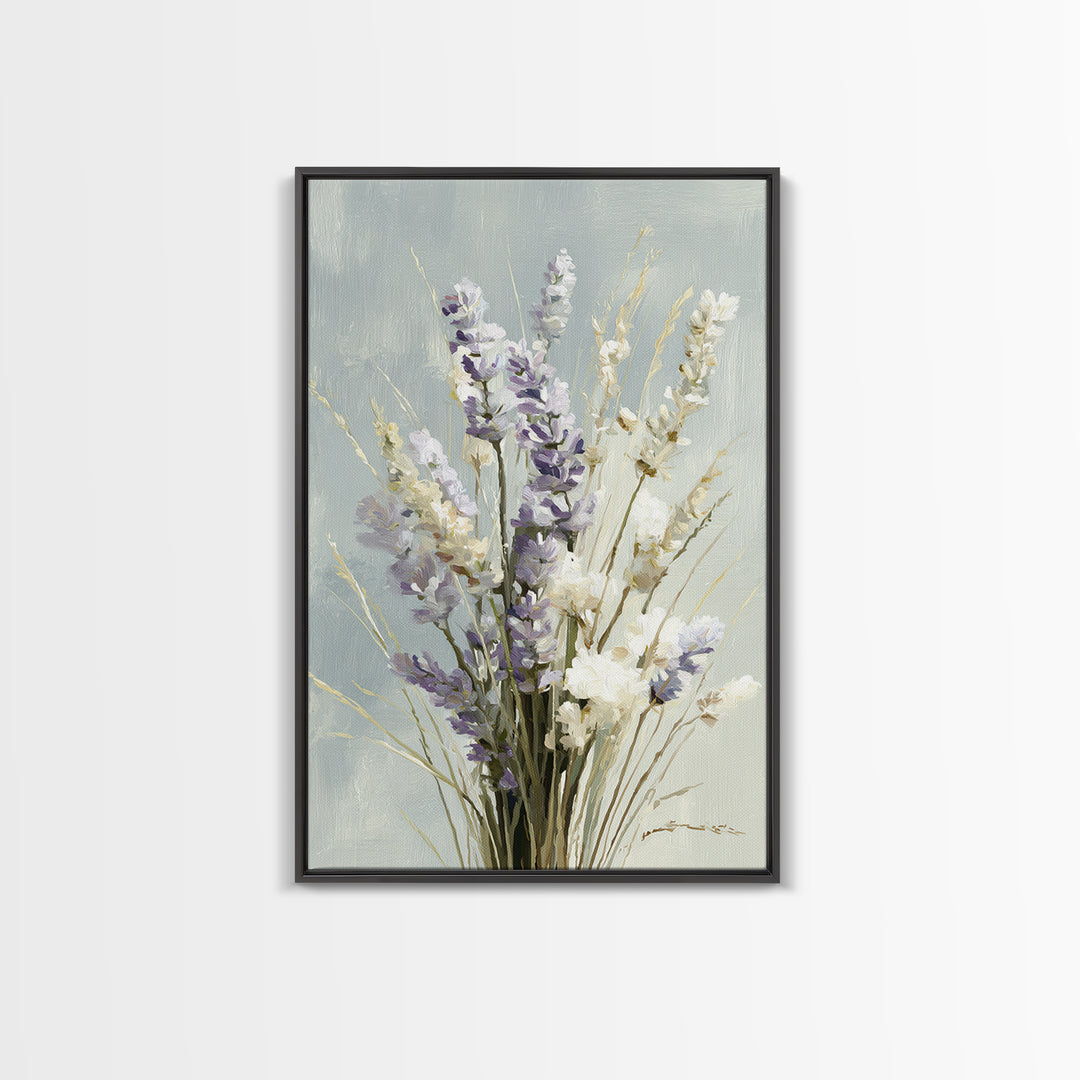 Lavender Botanical Still Life Framed Canvas Print, Medical Office Art, Printable Art, Office Decor, Watercolor Art, Calm, MOA-2x3-53