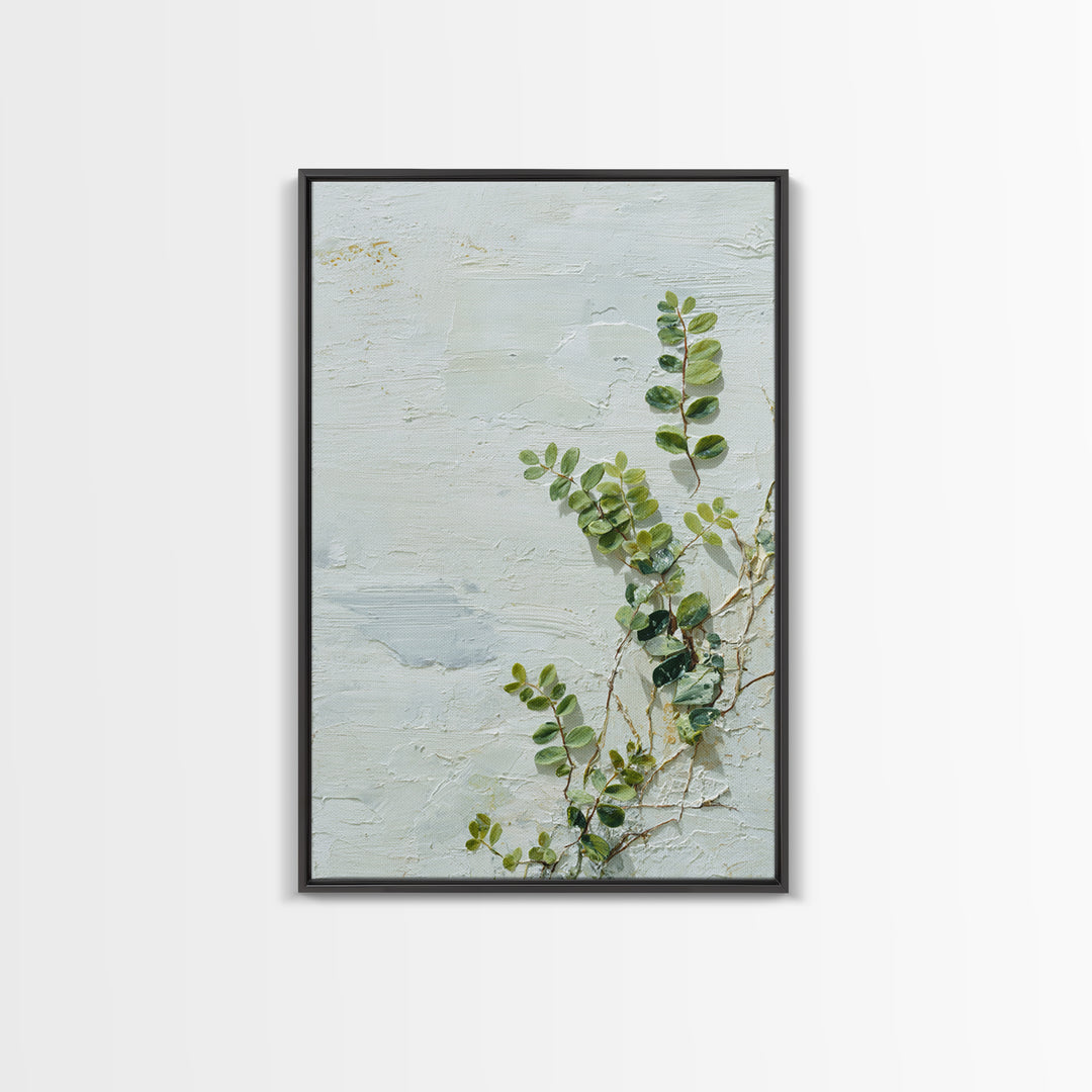 Minimal Green Fern Specimen Framed Canvas Print, Medical Office Art, Room Decor, Office Decor, Calm, Medical Student Gift, MOA-2x3-64